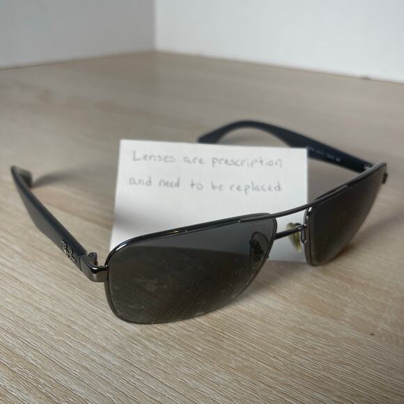 Ray-Ban RB3516 004/71 Sunglasses FRAMES ONLY Black Metal 59-15 Made In Italy - Picture 1 of 8